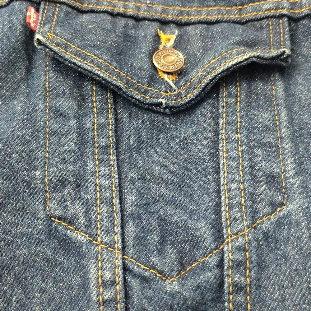 VINTAGE LEVI STRAUSS & CO. MENS WOOL LINED JEAN JACKET - Picture 5 of 16